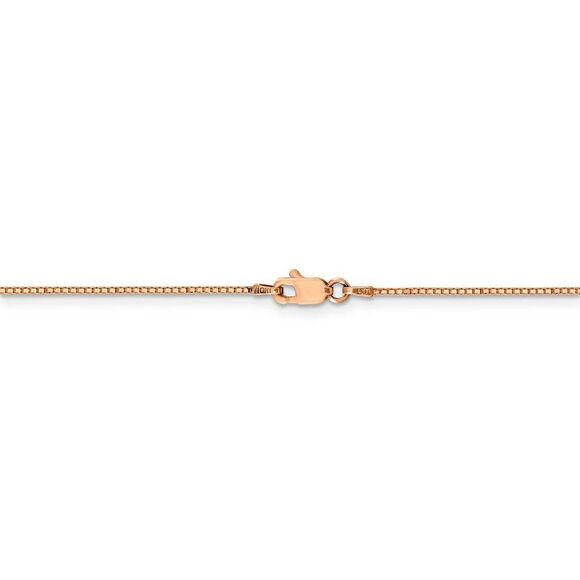 0.9mm, 14k Rose Gold, Box Chain Necklace, 16 Inch - Picture 4 of 8